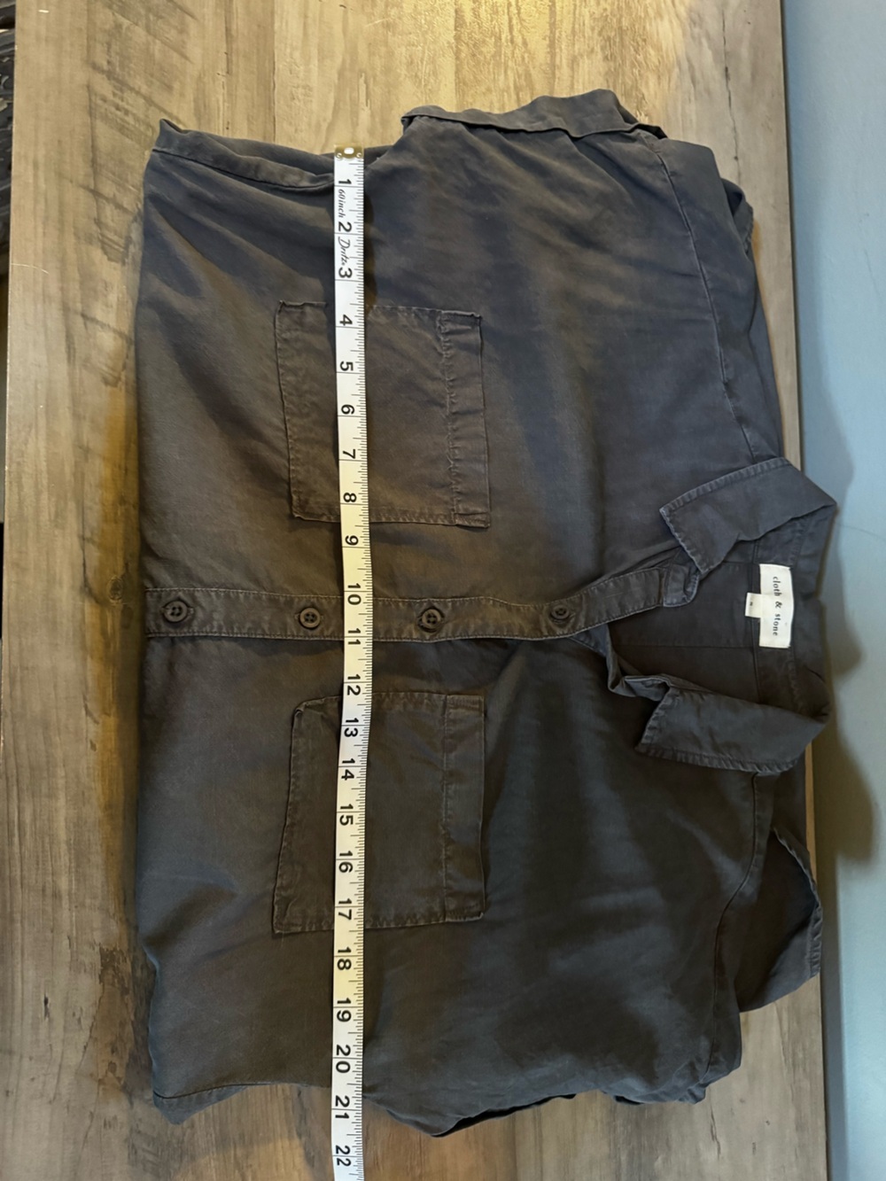 cloth & stone Dark Charcoal Button-Front Dress - Picture 7 of 7